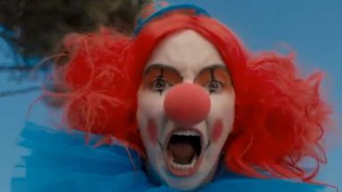 What could be scarier than Villanelle? Villanelle dressed as a clown... Pic. BBC/Killing Eve